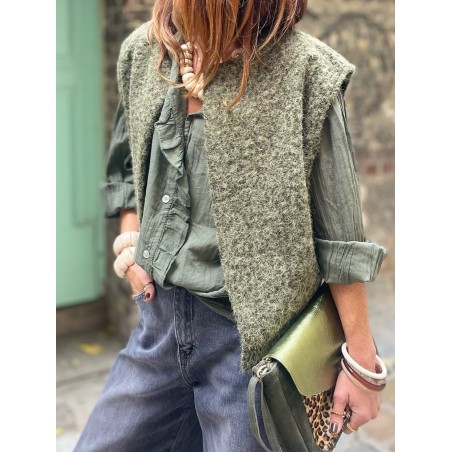 Gilet kaki sans manche