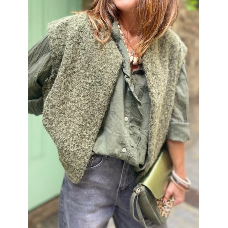 Gilet kaki sans manche