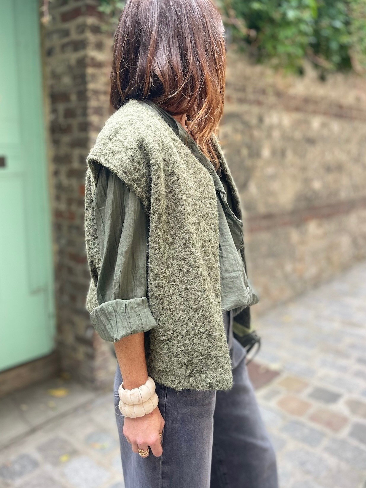 Gilet kaki sans manche
