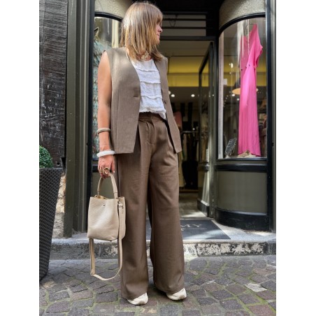 Mini sac cuir beige