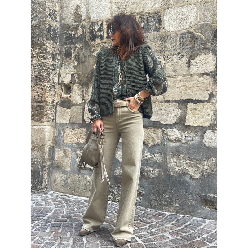 Jean flare taupe