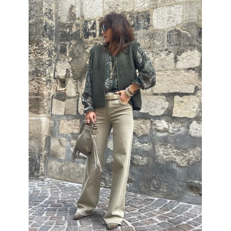 Jean flare taupe
