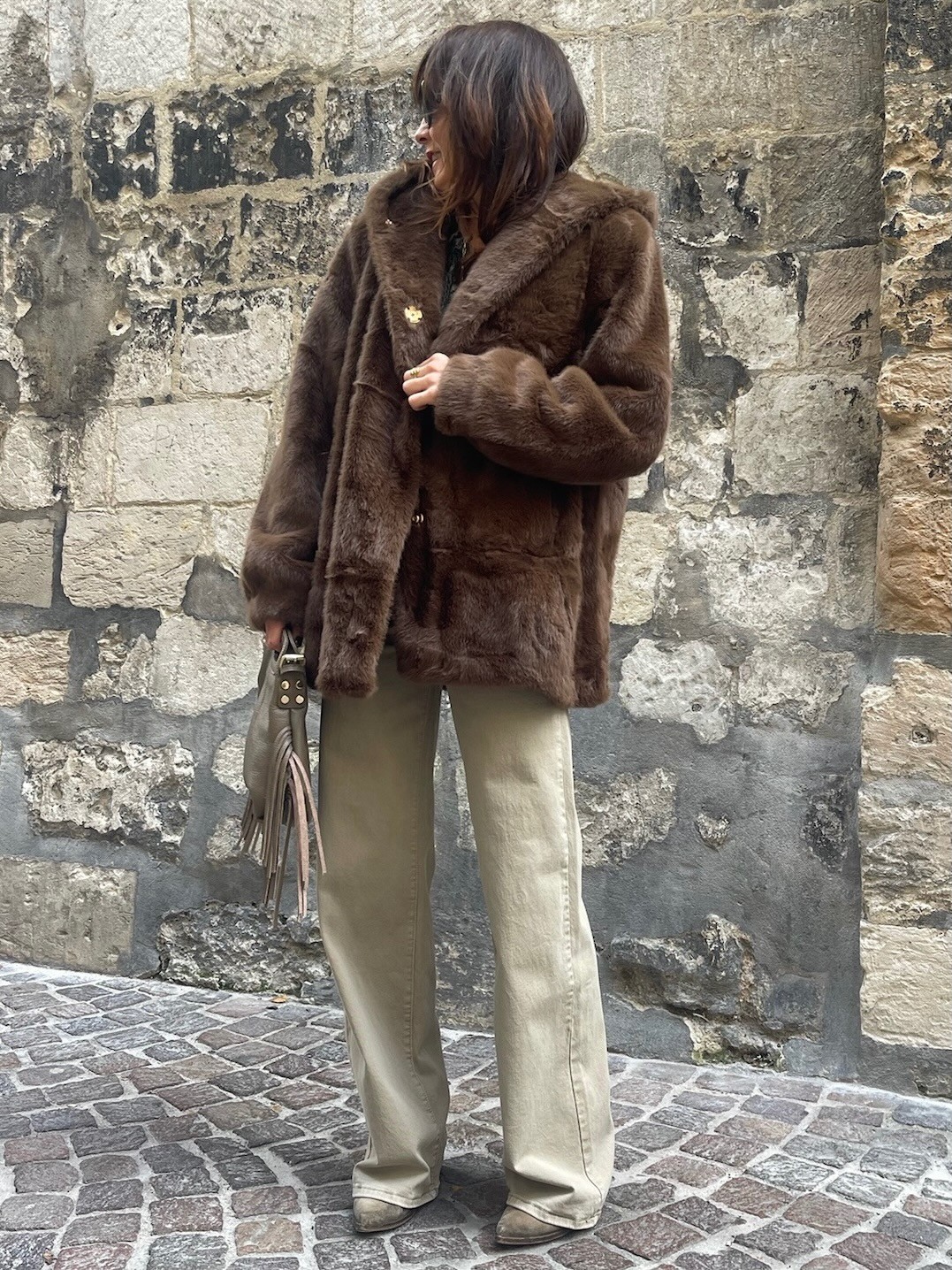 Jean flare taupe