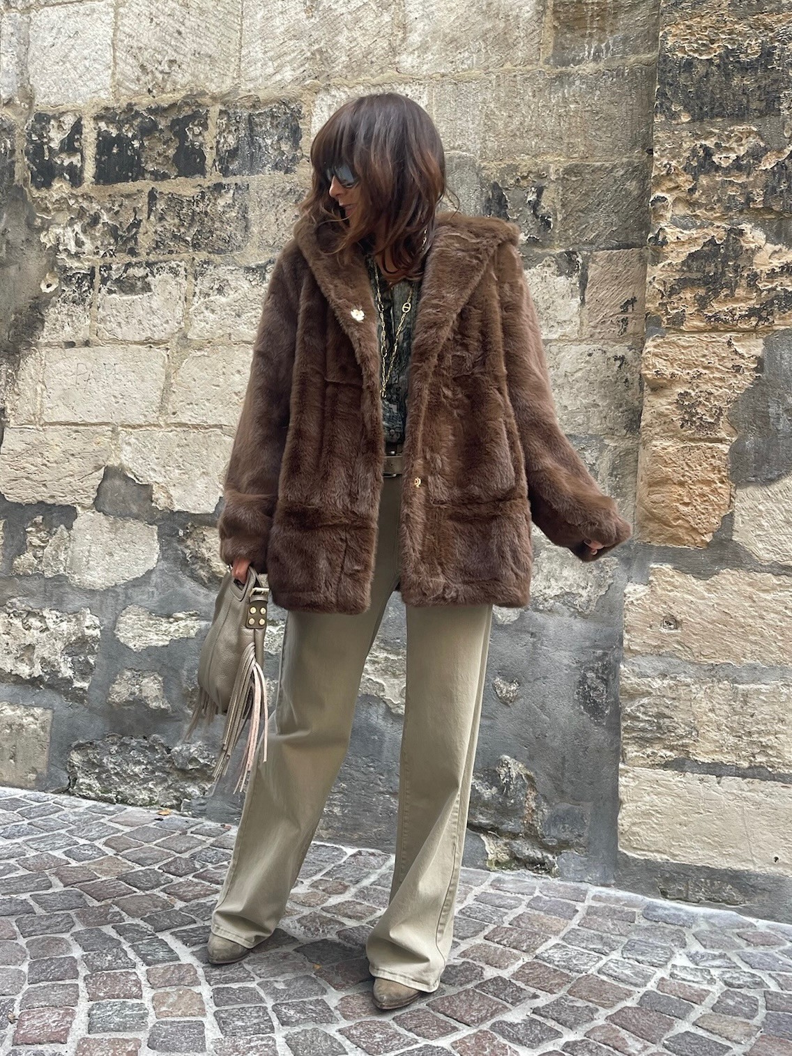 Jean flare taupe