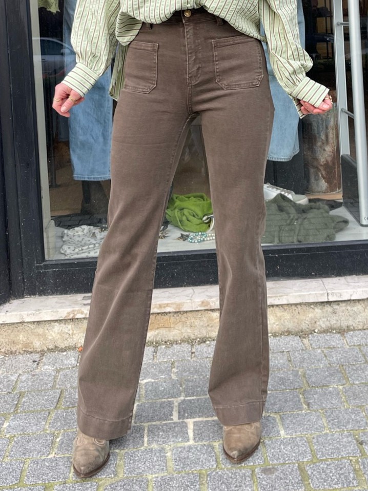 Pantalon flare poches...