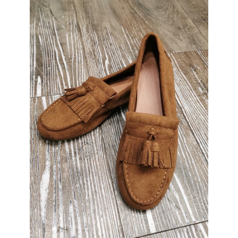 Mocassins daim camel
