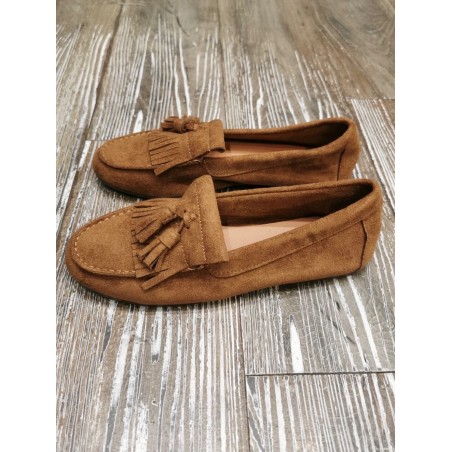 Mocassins daim camel