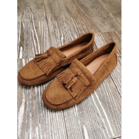 Mocassins daim camel