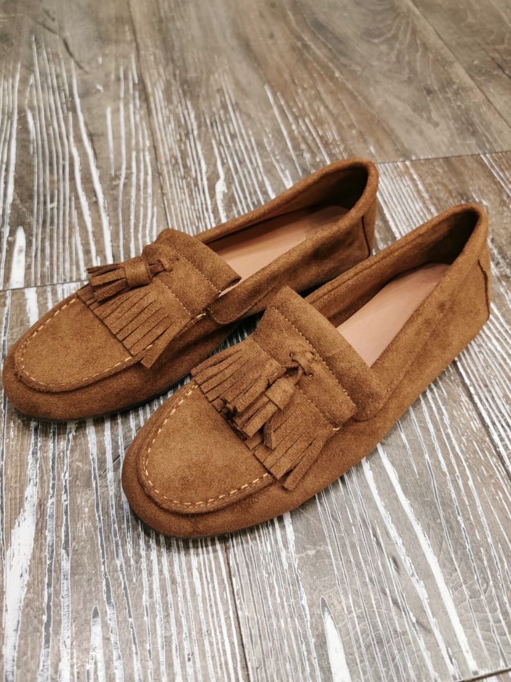 Mocassins daim camel