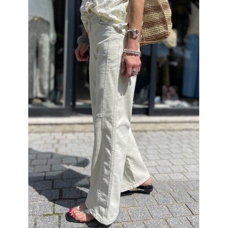 Jean flare écru