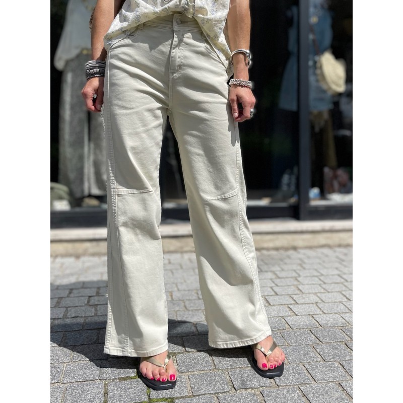 Jean flare écru