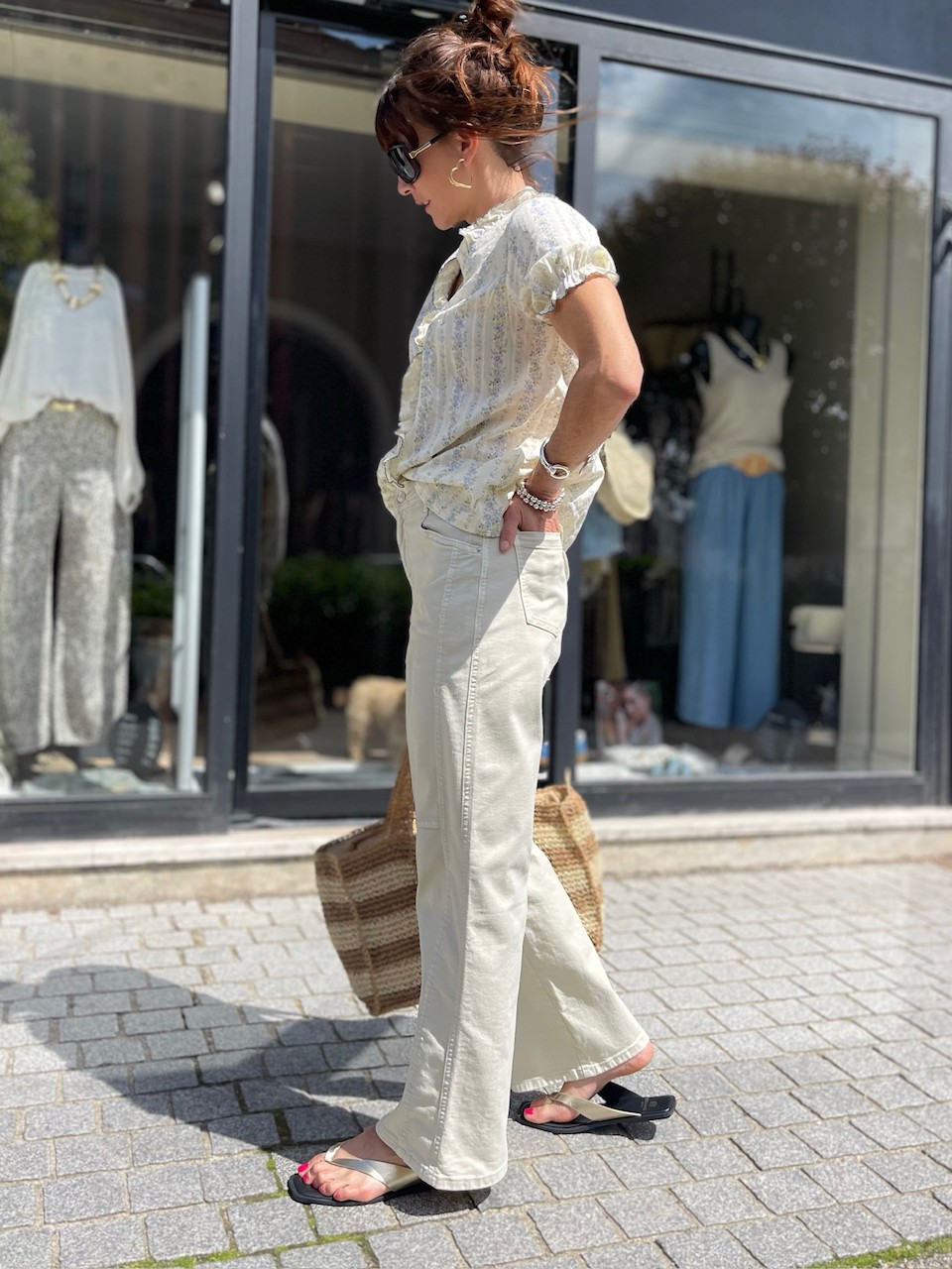 Jean flare écru