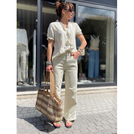 Jean flare écru
