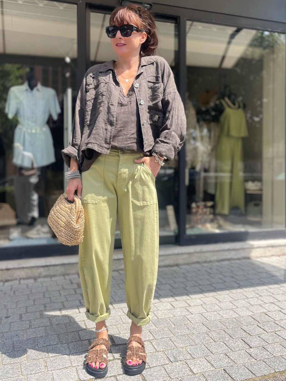 Veste en lin broderie