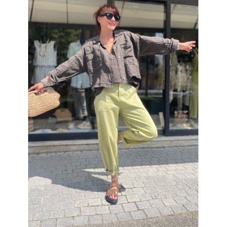 Veste en lin broderie