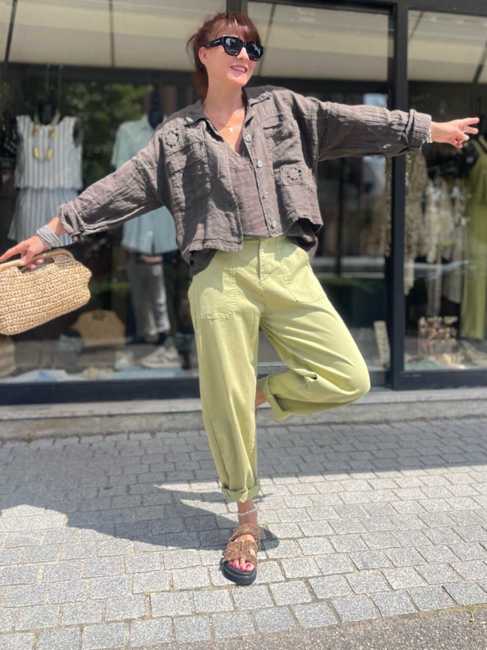 Veste en lin broderie