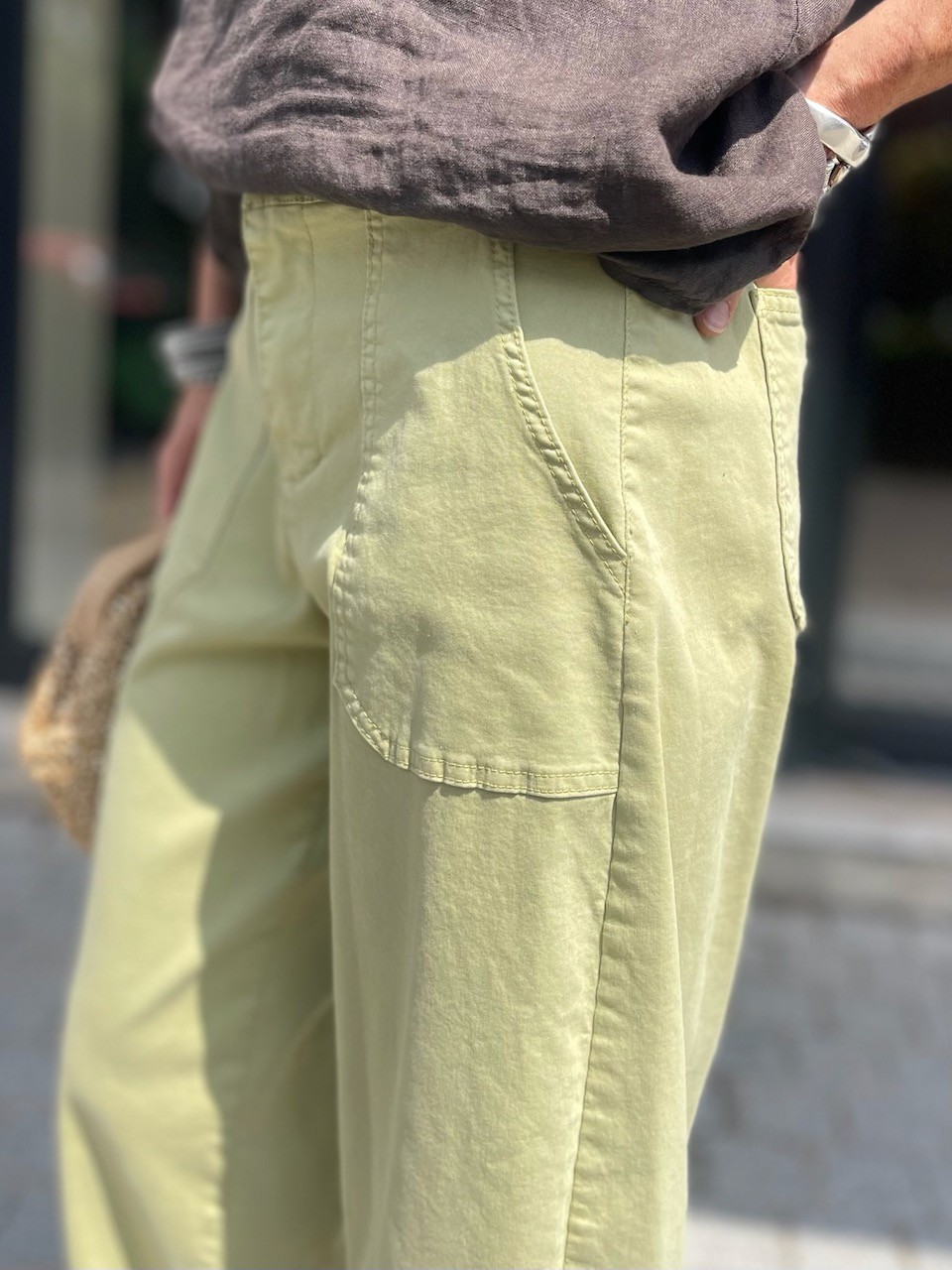 Pantalon barrel en toile