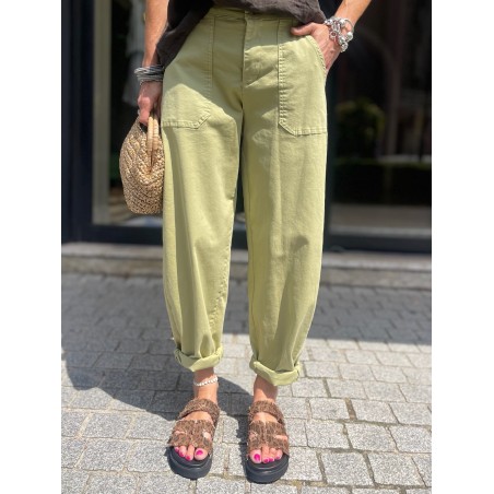 Pantalon barrel en toile