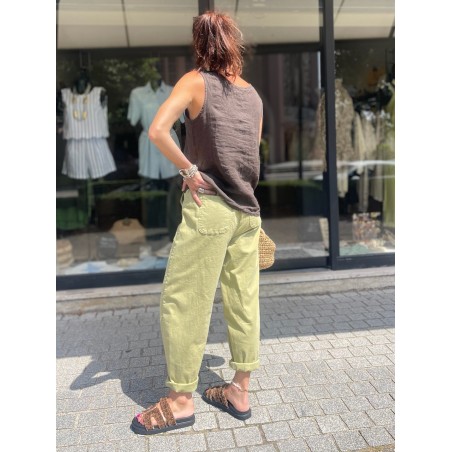 Pantalon barrel en toile