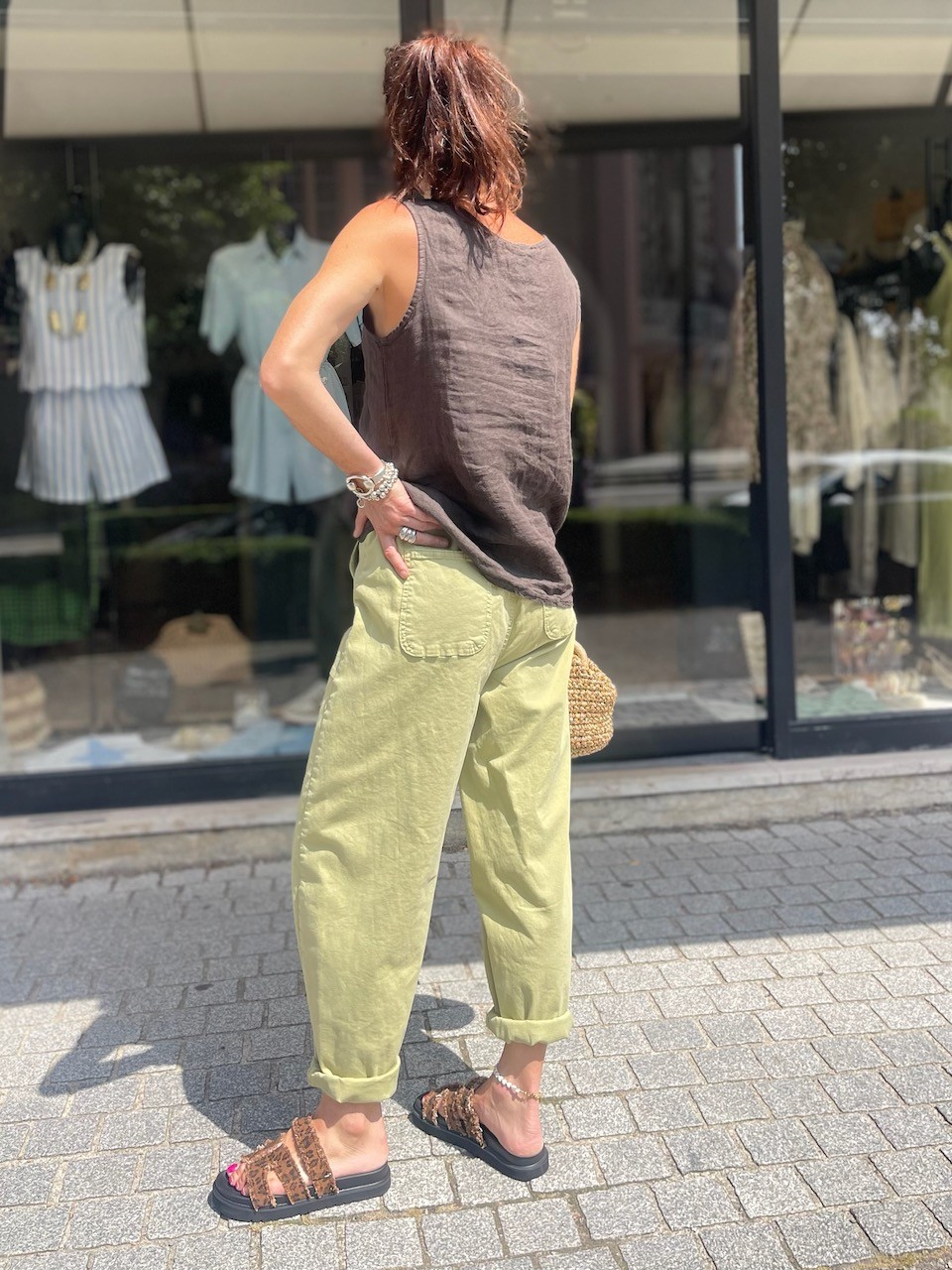 Pantalon barrel en toile