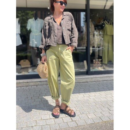Pantalon barrel en toile