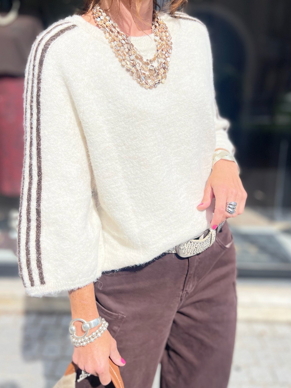 Pull bandes et étoile