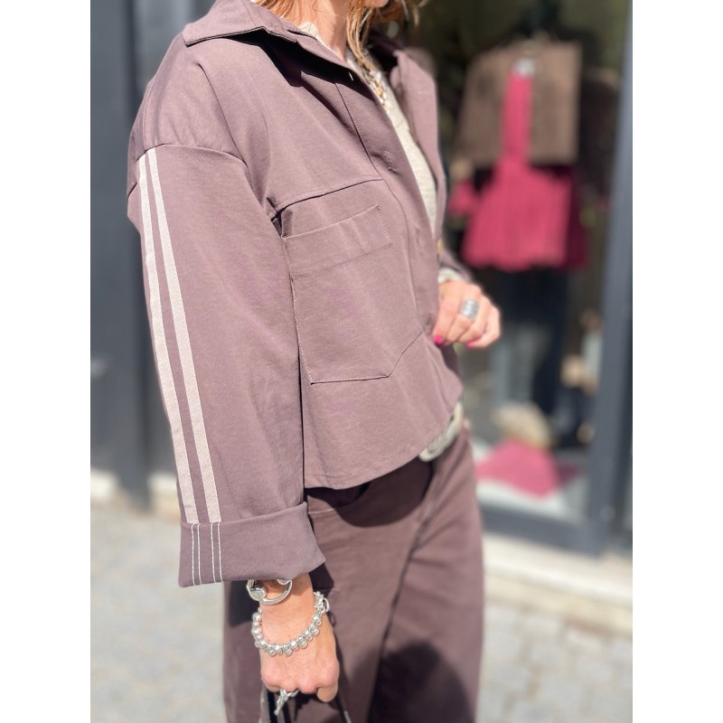 Veste bandes choco