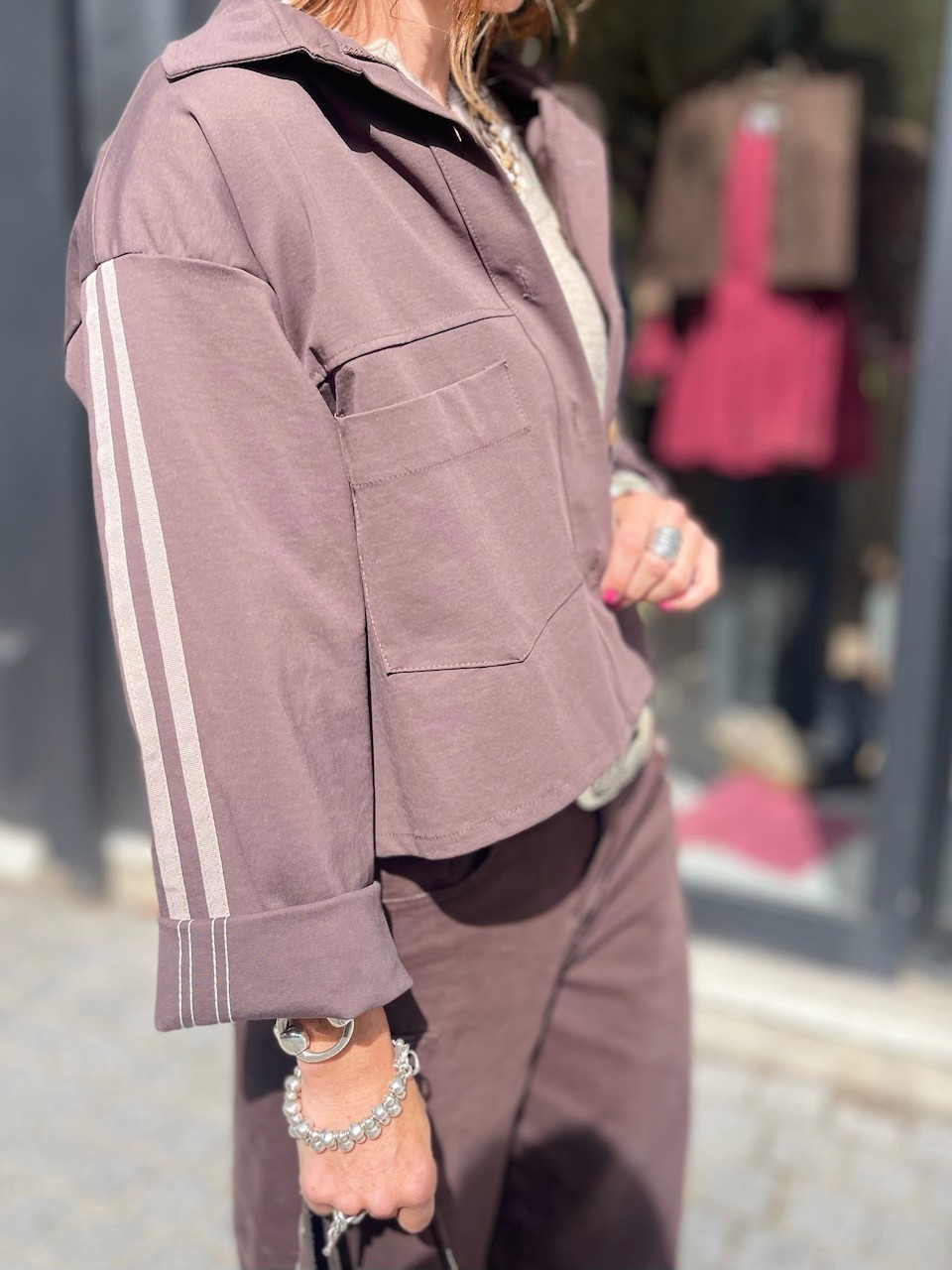 Veste bandes choco