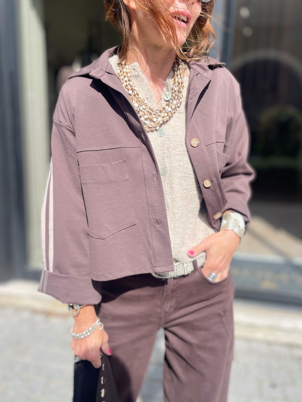 Veste bandes choco