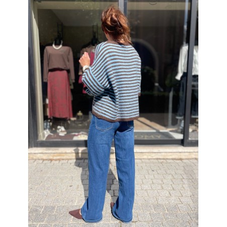 Pull Marin Bleu et choco