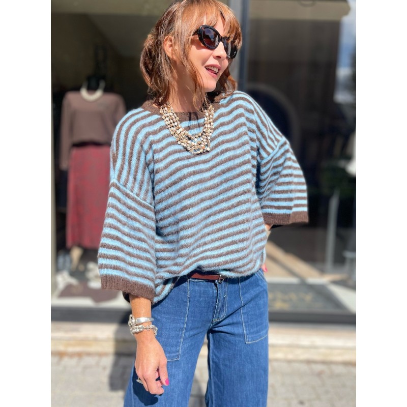 Pull Marin Bleu et choco