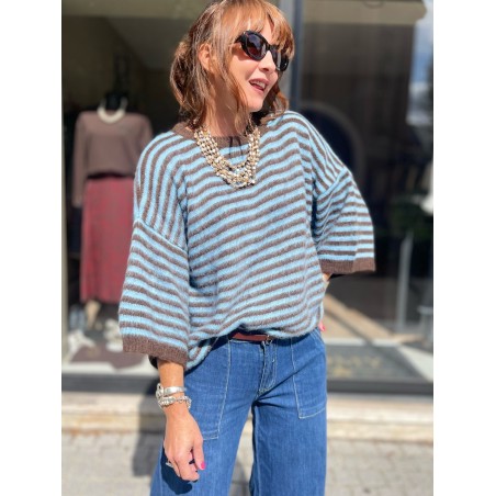Pull Marin Bleu et choco