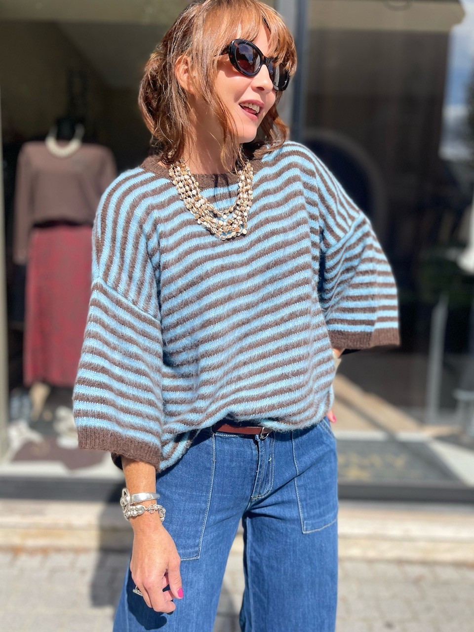 Pull Marin Bleu et choco
