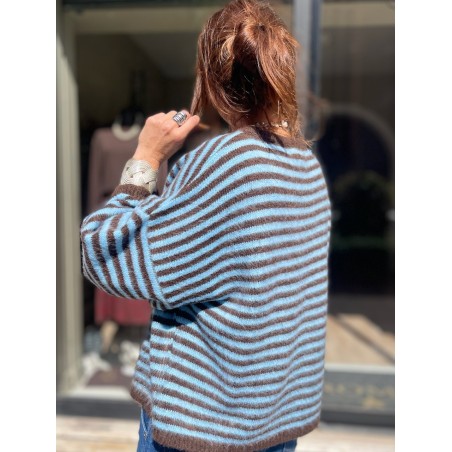 Pull Marin Bleu et choco