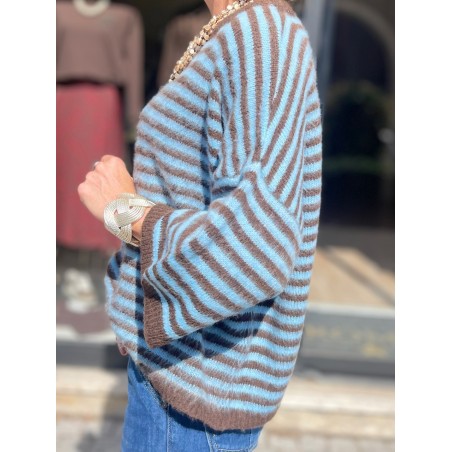 Pull Marin Bleu et choco