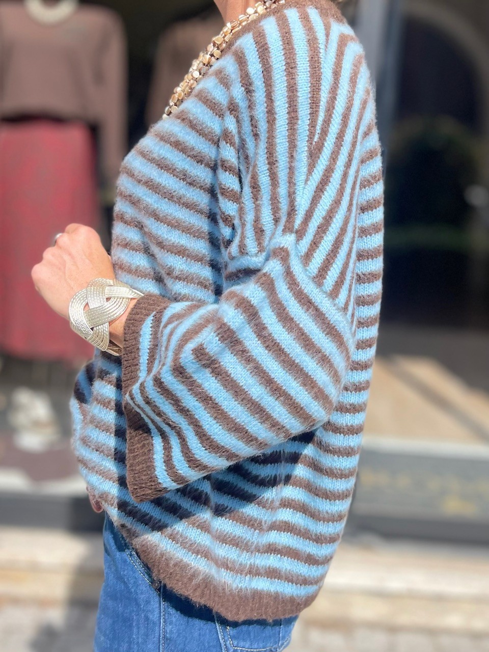 Pull Marin Bleu et choco
