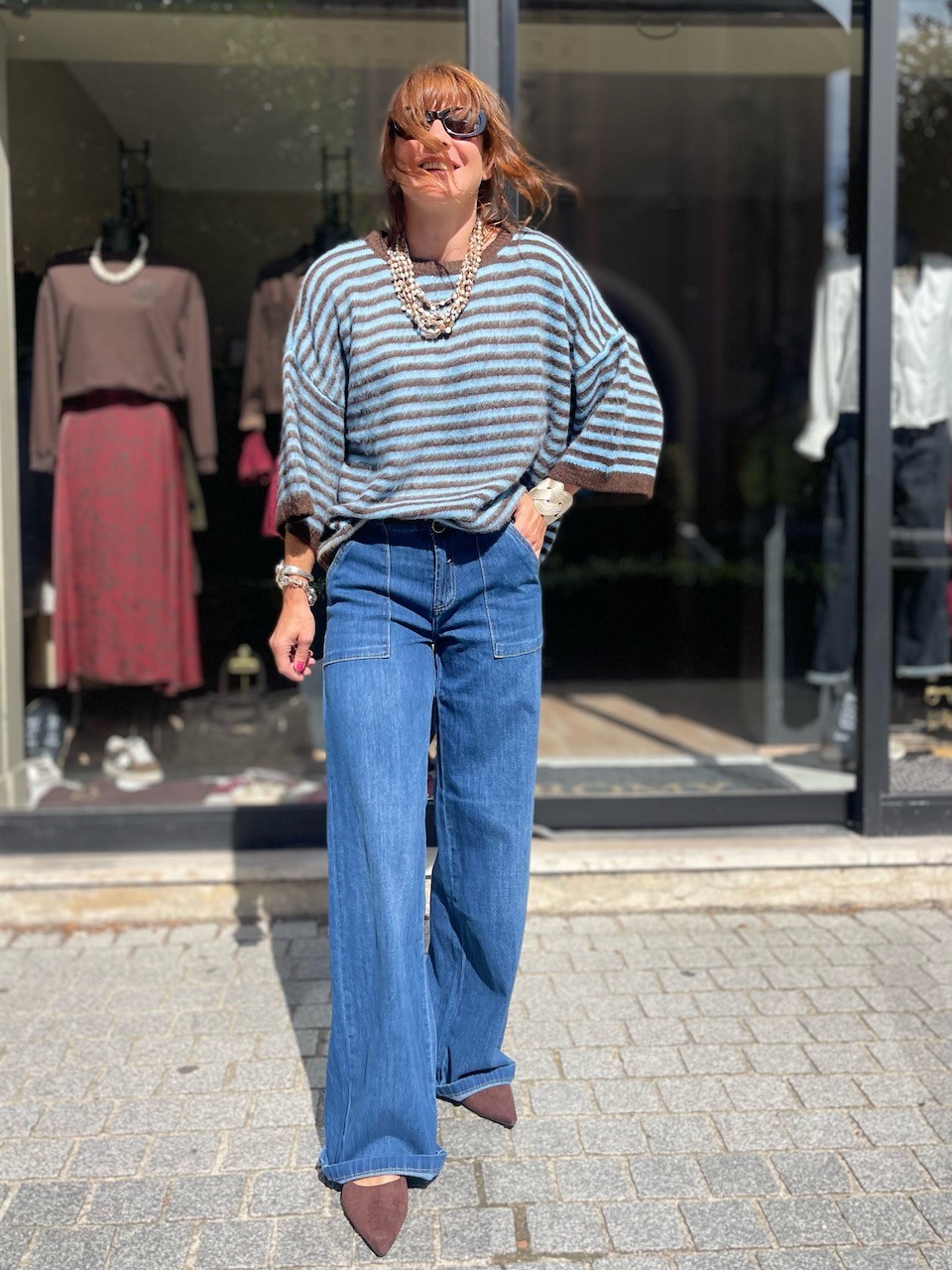 Pull Marin Bleu et choco