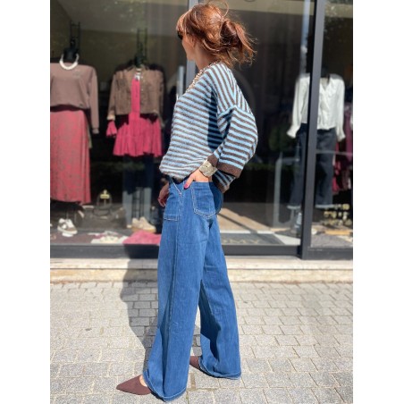 Pull Marin Bleu et choco