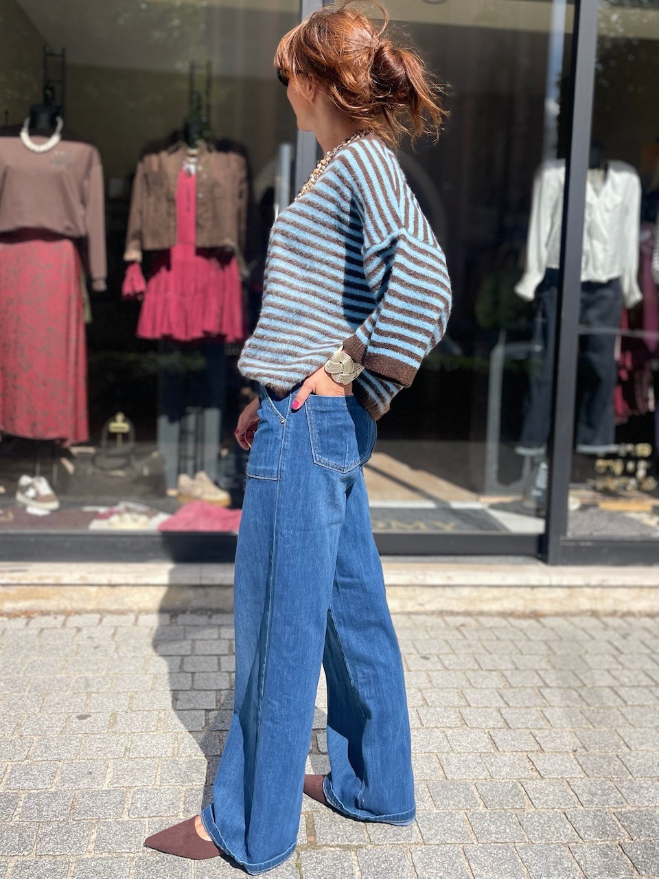 Pull Marin Bleu et choco