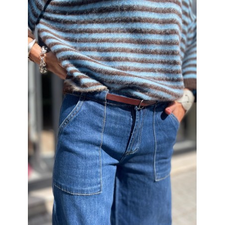Jean flare poches plaquées