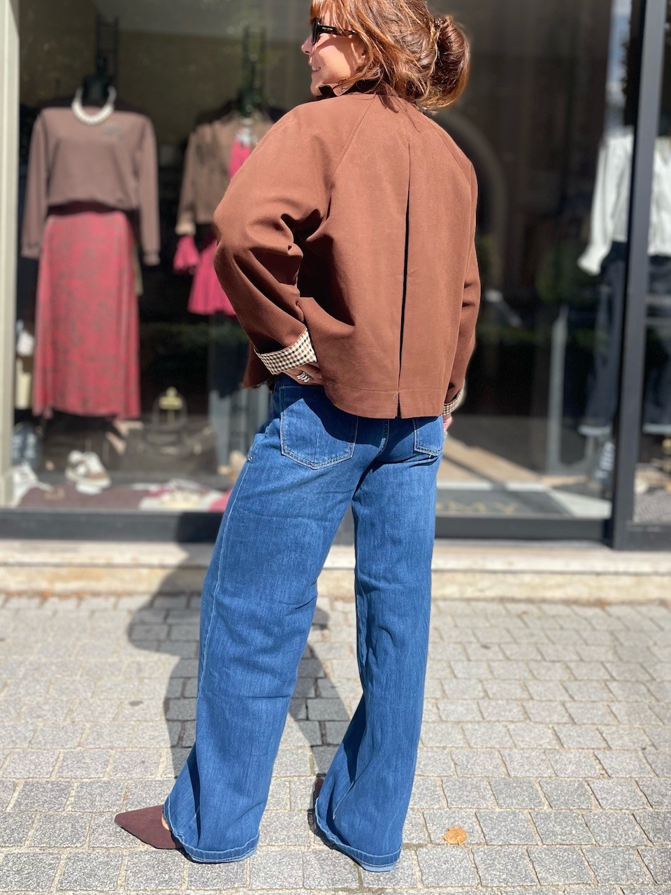 Jean flare poches plaquées