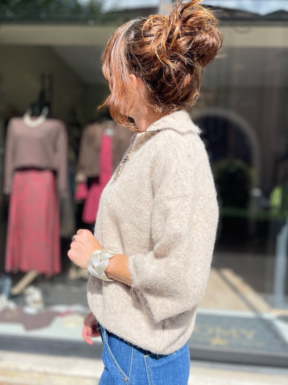 Pull col chemise