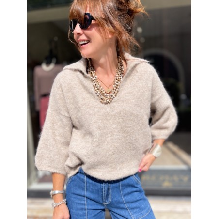 Pull col chemise