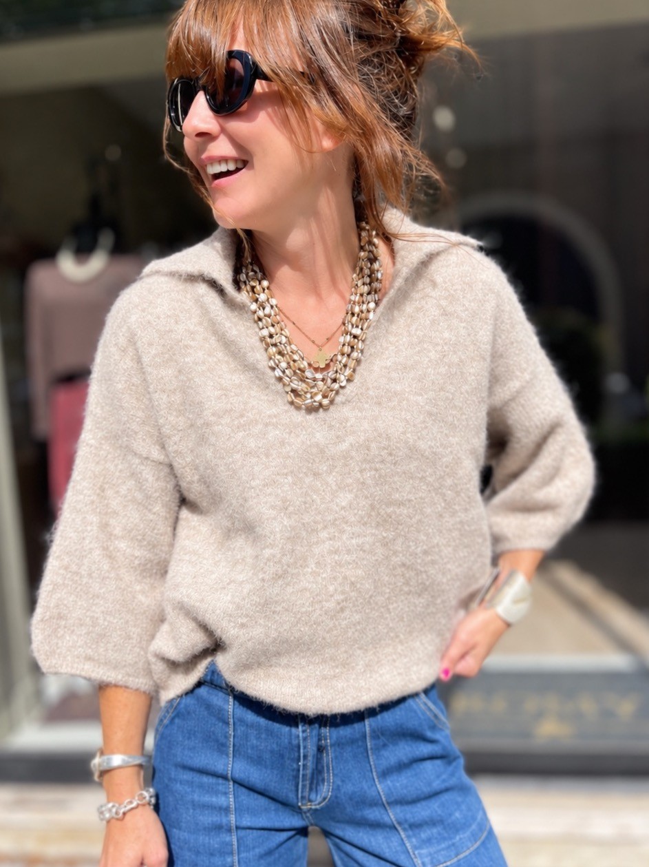 Pull col chemise