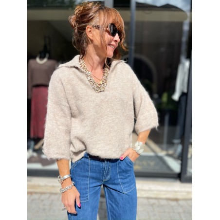 Pull col chemise