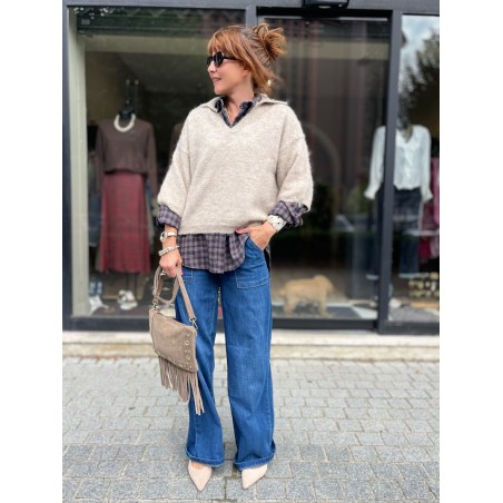Pull col chemise