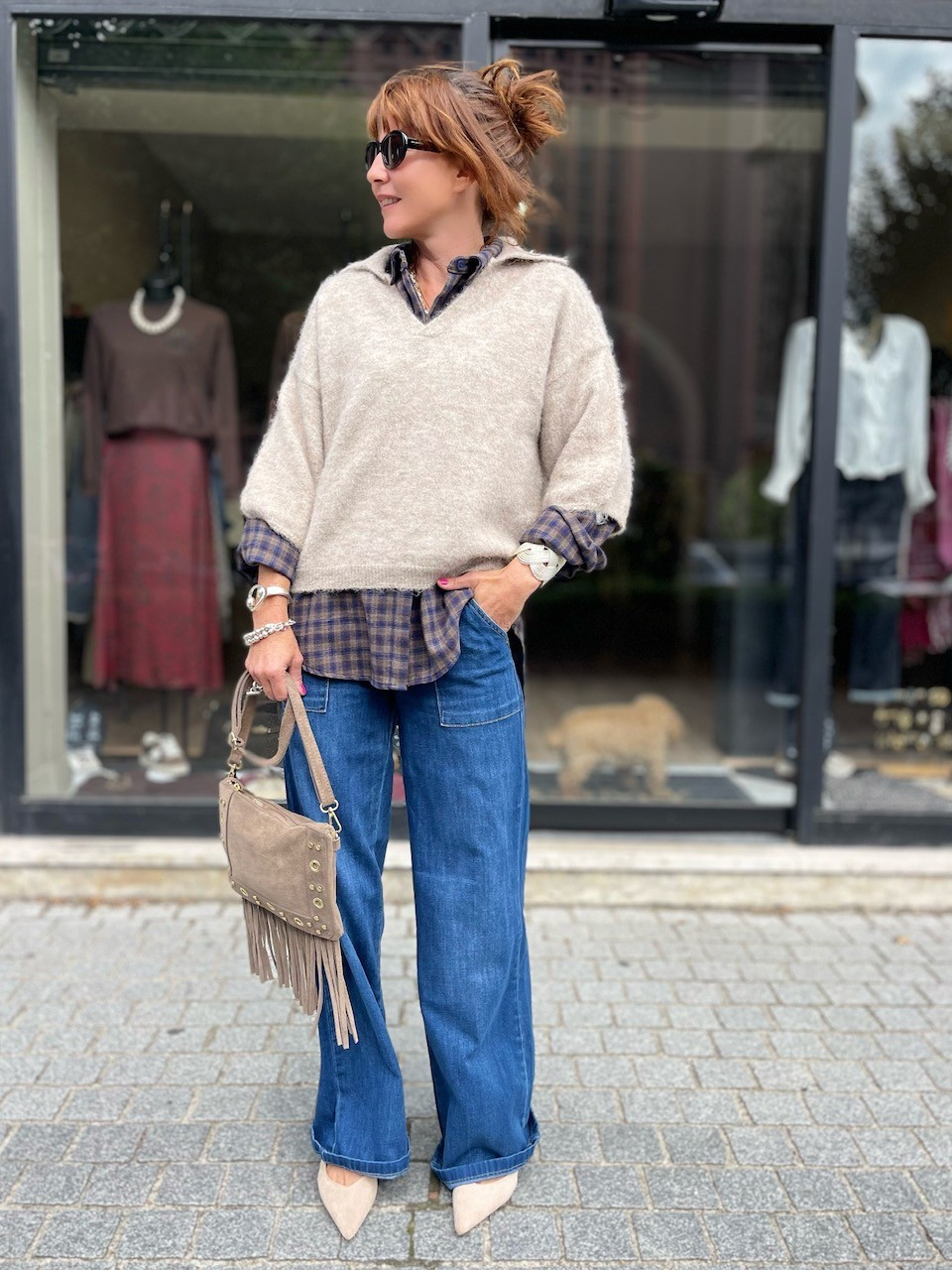 Pull col chemise
