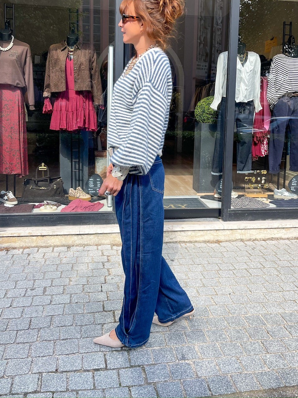 Pull Marin bleu et écru