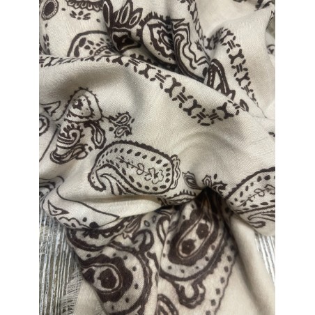 Foulard carré ecru