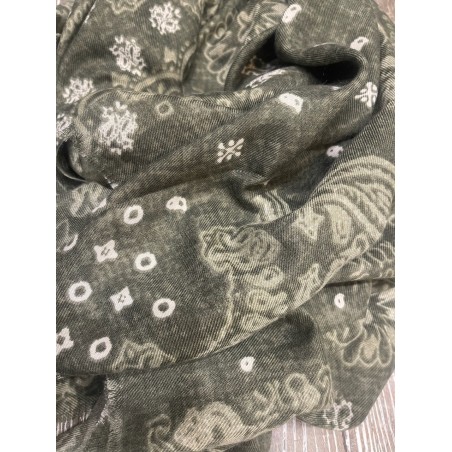 Foulard rectangle kaki